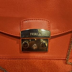 Furla Coral Crossbody Bag with Gold Chain Genuine Leather